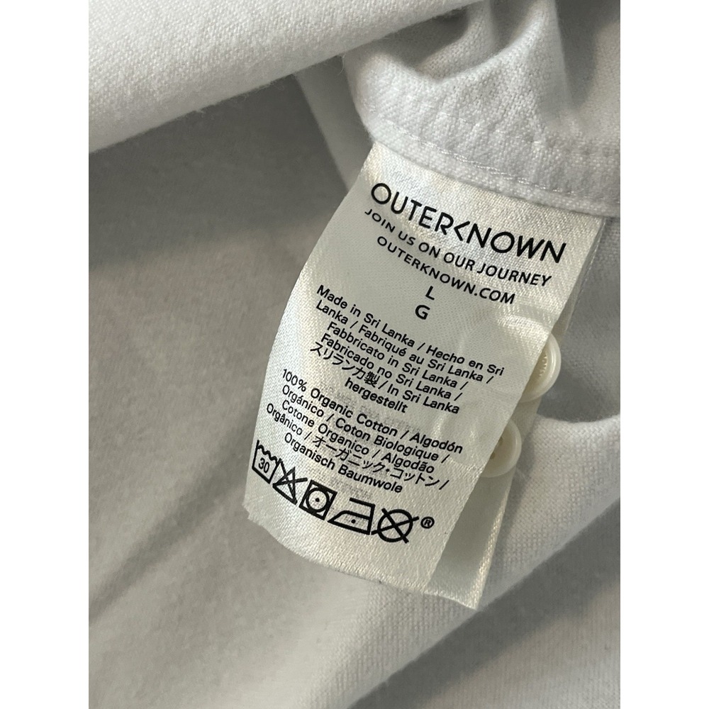 Outerknown Blanket Shirt Mens Large White Organic Cotton Twill Flannel - Picture 6 of 7